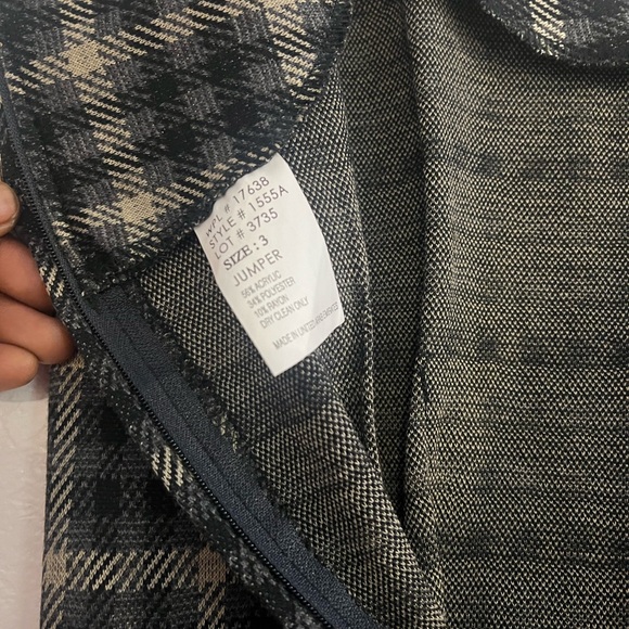 DBY Plaid jacket and dress with black velvet buttons and Collar - Picture 7 of 10